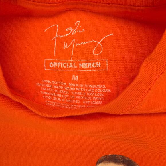 Queen Band Crew Neck Graphic Short Sleeve T Shirt Mens Size Medium M Orange - Picture 3 of 9